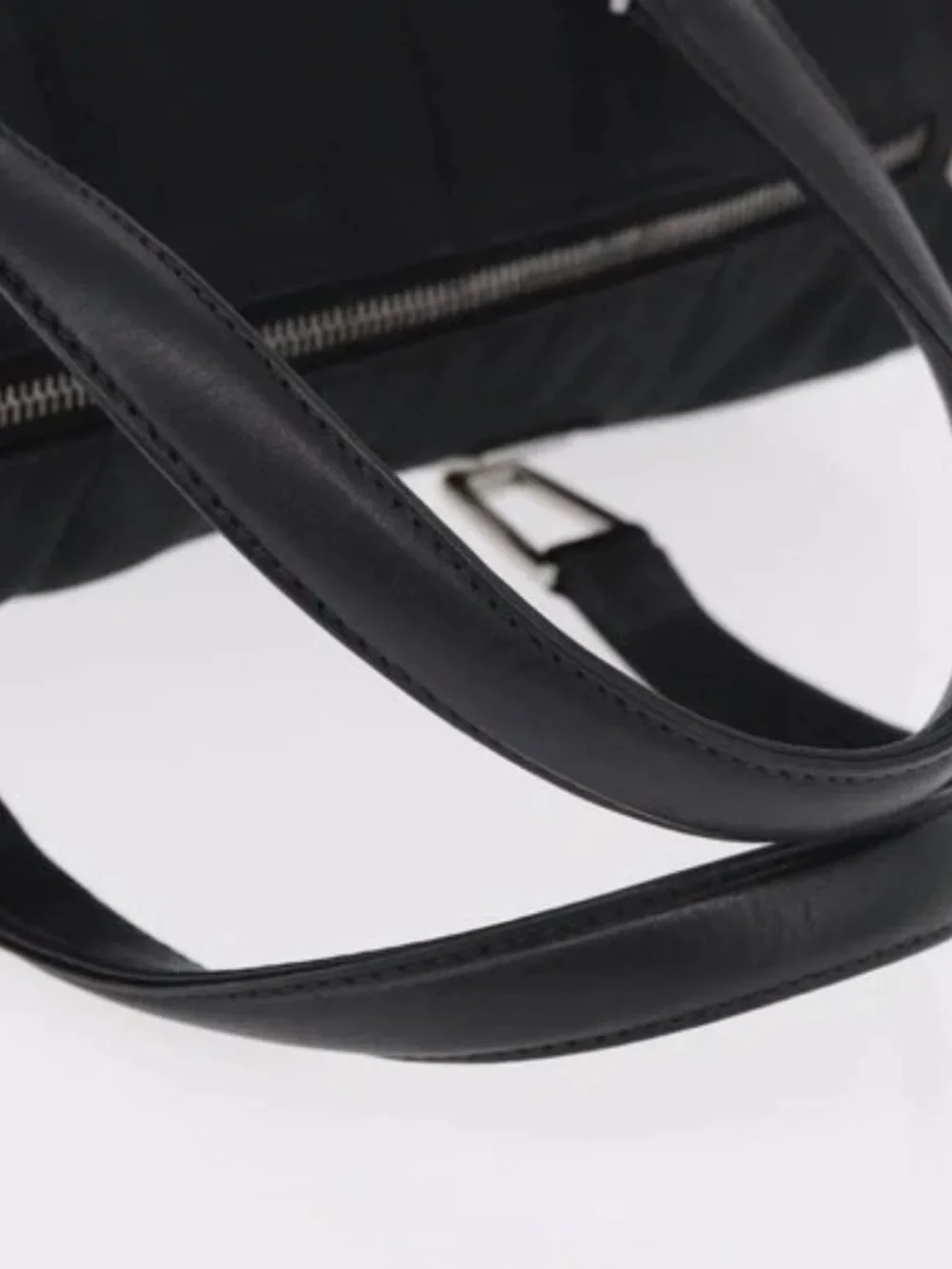 CHANEL Choco Bar Hand Bag Nylon Black Silver CC Auth 183944SAM